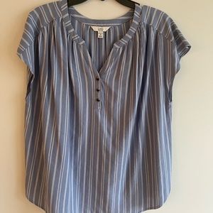 Croft & Barrow Women’s Blue and White Short Sleeve Top NEW w/o Tags Size XL